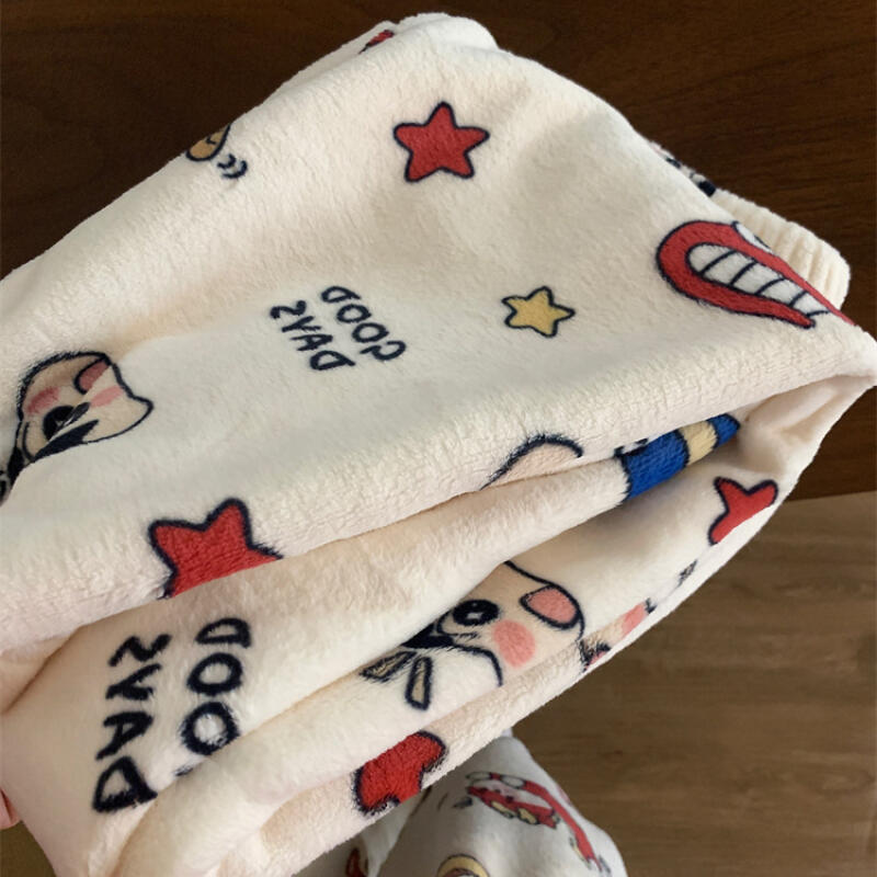 Winter Clothing Girls - Y2K Crayon Shin-Chan Vrouwen Pluche Pyjamabroek