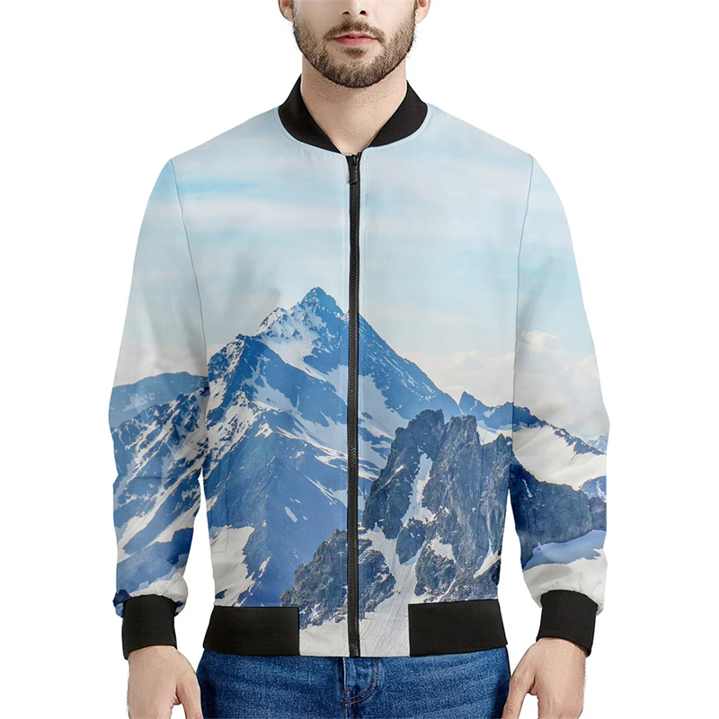 Quality Winter Clothing Bomber Jacket - Mountain 3d Print Bomberjacks Mannen Vrouwen