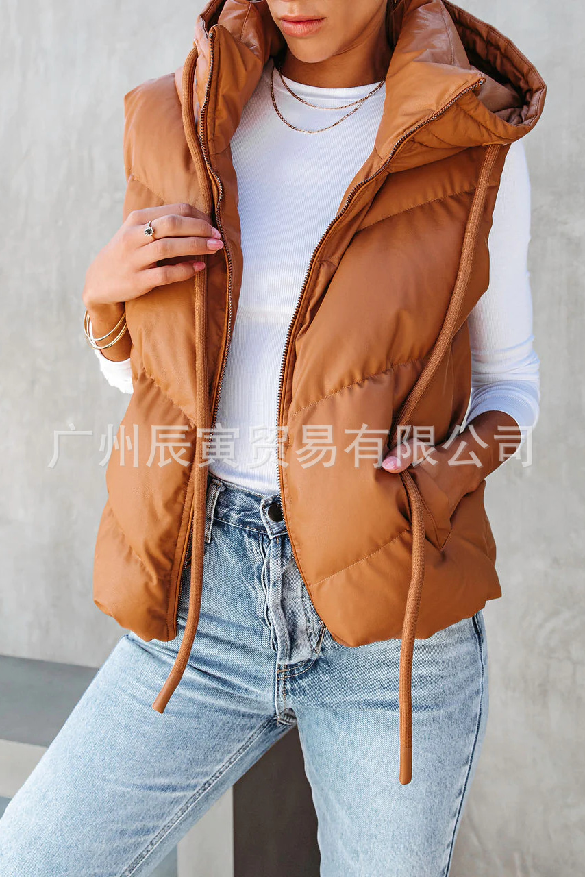 Padded Vest Gilet - Dames effen kleur gewatteerd vest met