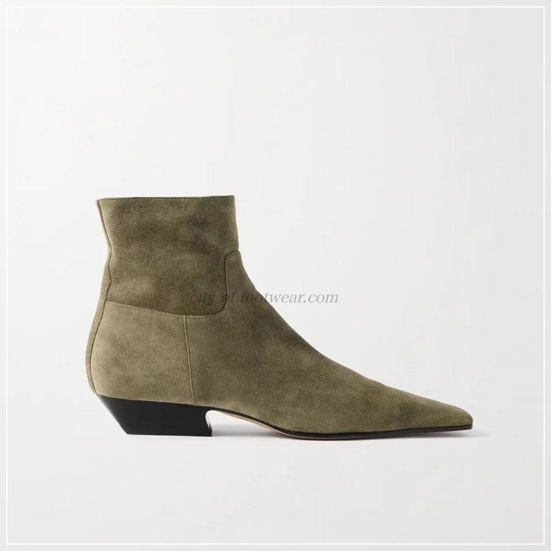 Winter Clothing Ladies - Dames lage hak suède leren enkellaarsjes