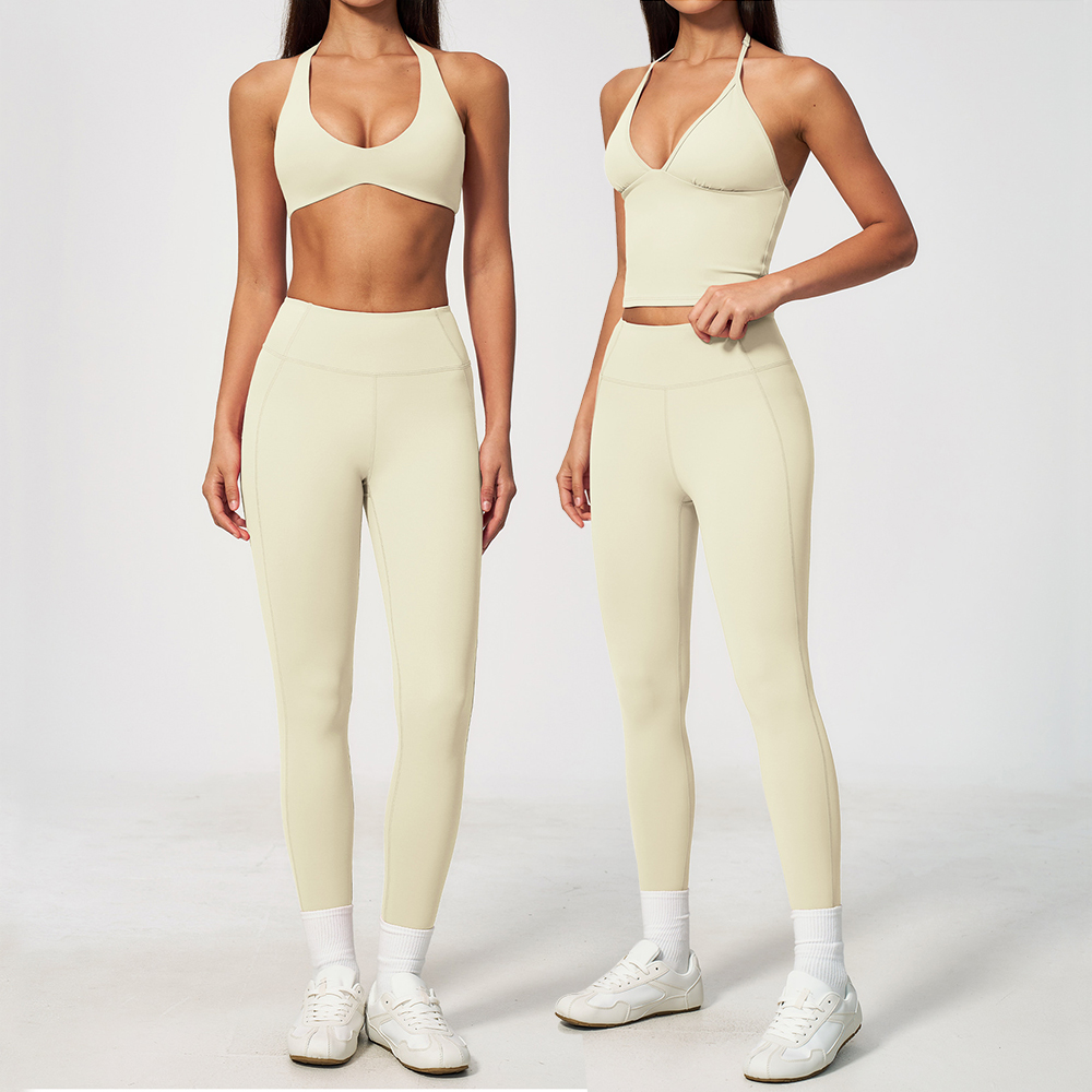Winter Clothing Logos - Dames 2-delige yogaset, 3/4 mouwen, halternek,