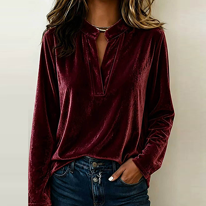 Mode fluwelen blouse dames shi - Winter Clothing Girls recensie en prijs