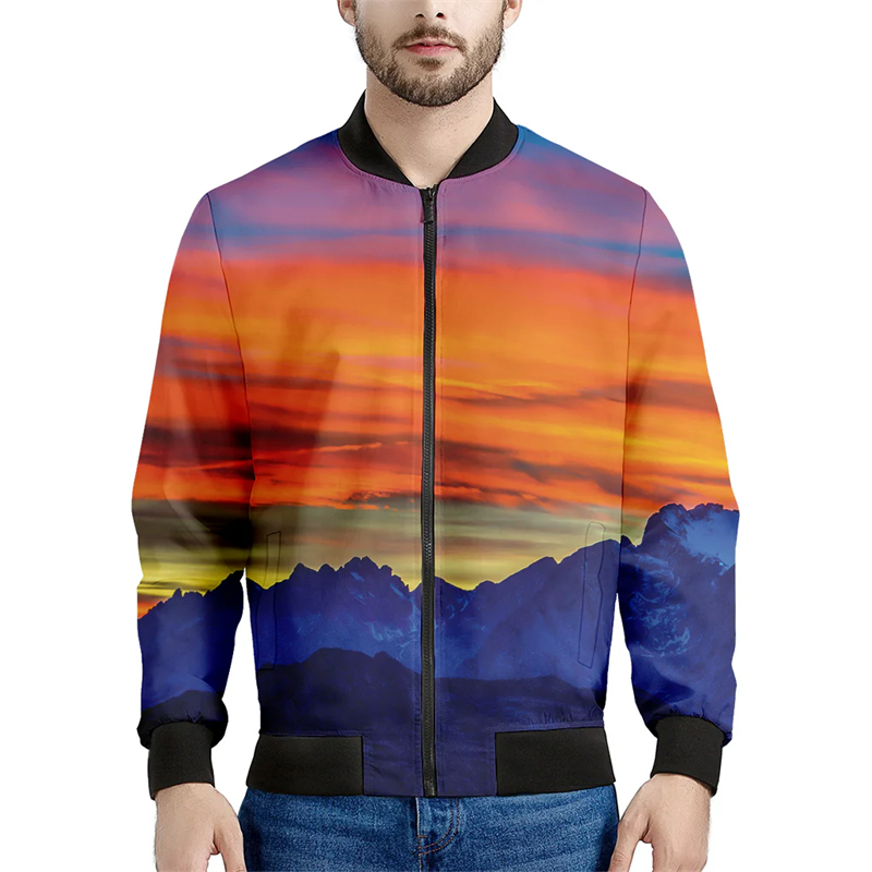 Mountain 3d Print Bomberjacks  - Quality Winter Clothing Bomber Jacket recensie en prijs