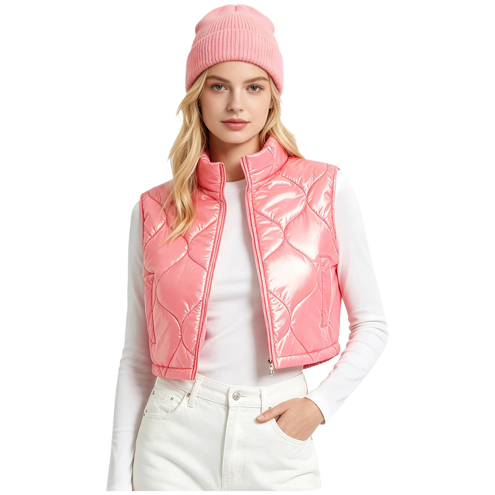Dames korte jassen Vest Mouwlo - Padded Vest Gilet recensie en prijs