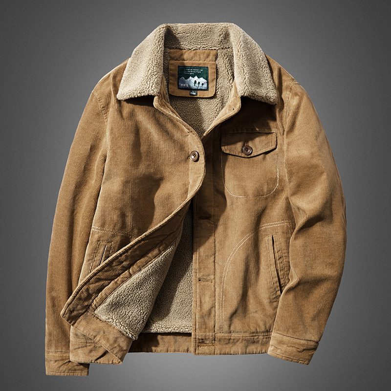 Hoge kwaliteit warme corduroy  - Quality Winter Clothing Bomber Jacket recensie en prijs