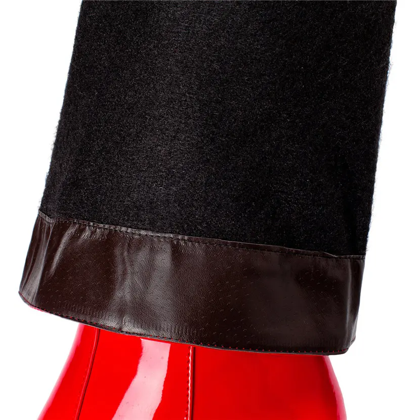 Rood Wit Lakleer Vrouwen Knie  - Winter Clothing Ladies recensie en prijs