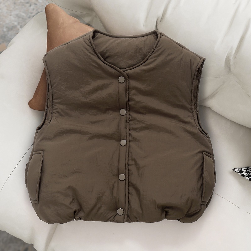 Rondhals gevoerd vest met druk - Padded Vest Gilet recensie en prijs